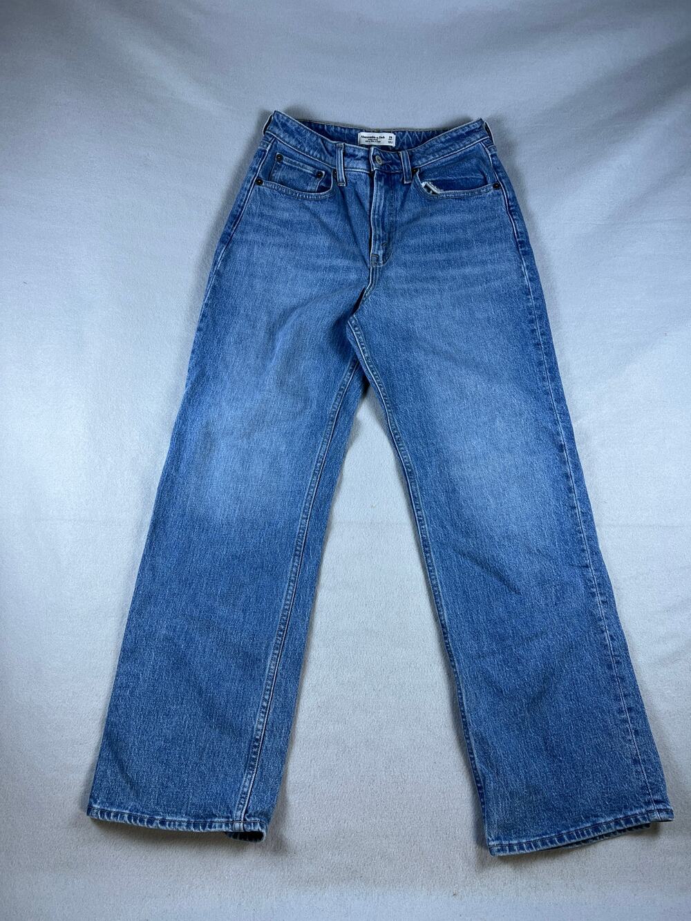 Abercrombie & Fitch High Rise 90s Relaxed Jeans Womens 28S Blue Straight Denim